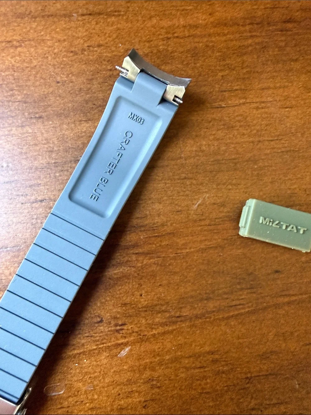 Rubber strap for Seiko Alpinist with solid stainless end links and spring bars